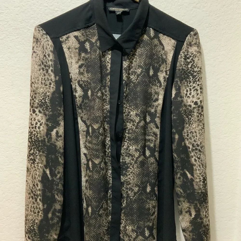 Alberto Makali Animal Print Button Front Top multicolor Size S